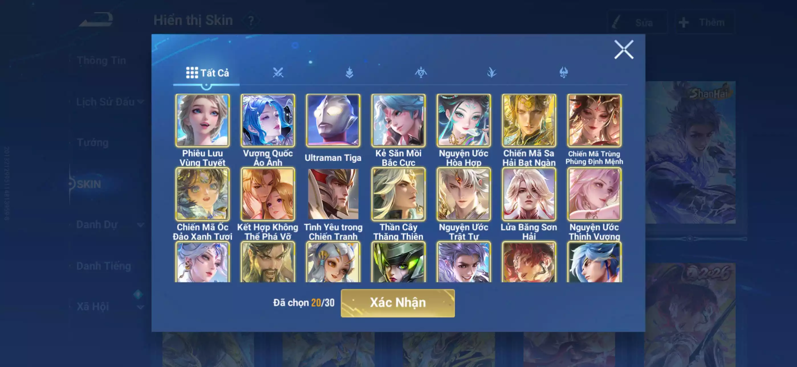 Ảnh Acc glb infinite giao mail 1 đá 1 vô song Full tết 2024,2025,tiga,kẹp vài skin sơn hải
